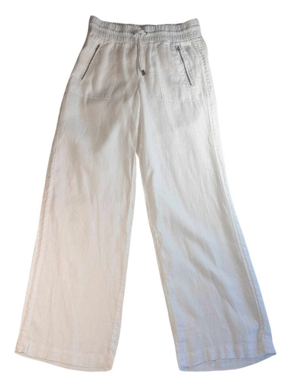 Athleta Linen Pant White Cabo Wide-Leg Pant Size 10 TALL